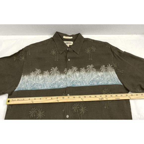 Campia Moda Shirt Mens Large Hawaiian Palm Trees Short Sleeve Button Down Rayon - Picture 9 of 13